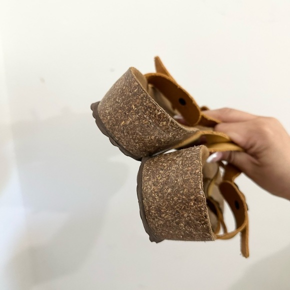 Marina Luna Yellow Molded Cork Strappy Leather Sandals Size 7 - Picture 6 of 7